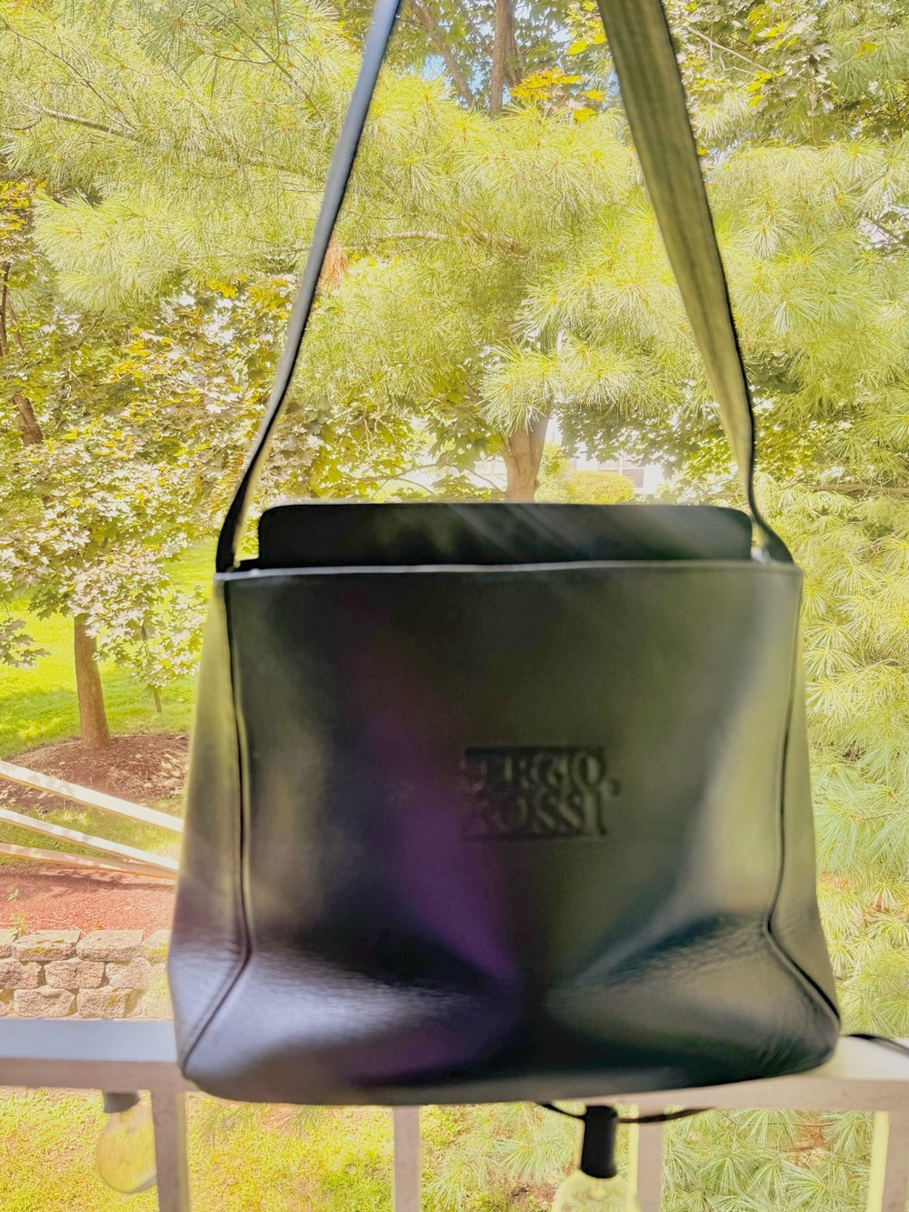 Sergio Rossi Vintage Black Leather Shoulder Bag